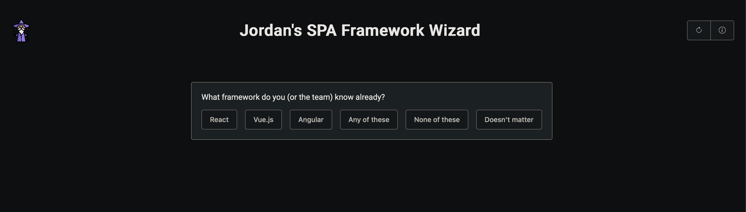 SPA Framework Wizard screenshot